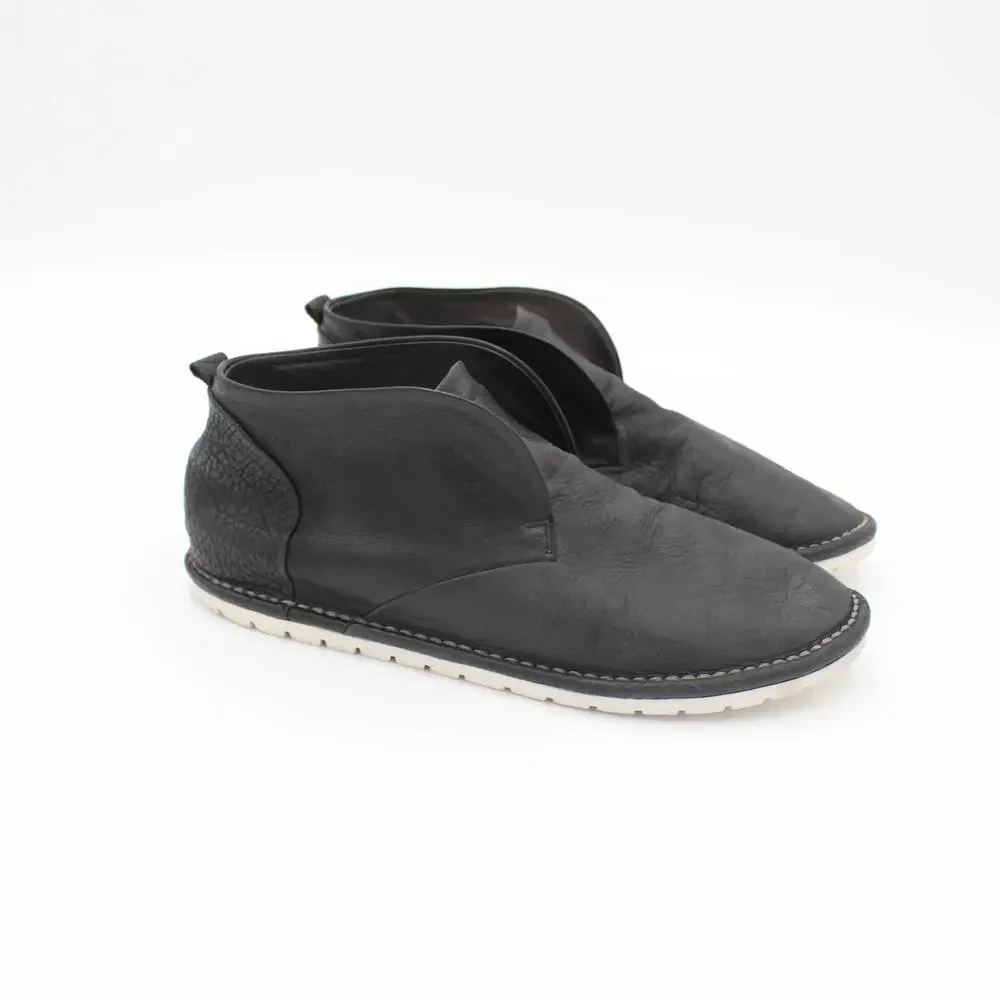 Marsell Chukka Boot Leather Slip On 41 Mens 8 Black Italy Designer Minimalist
